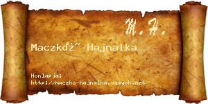Maczkó Hajnalka névjegykártya